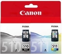 Inkoustová náplň Canon PG-510 / CL-511, 9ml originální - černá/červená/modrá/žlutá (2970B010)