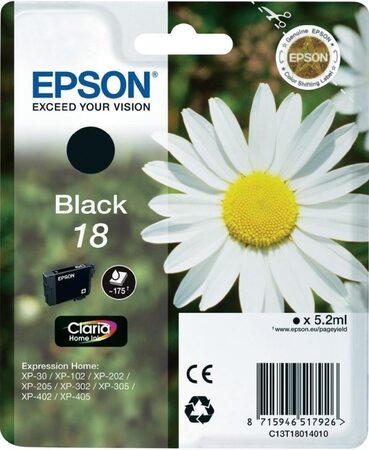 Inkoustová náplň Epson 18, 175 stran - černá