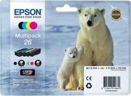 Inkoustová náplň Epson T2616, 6,2ml  originální - černá/červená/modrá/žlutá (C13T26164010)