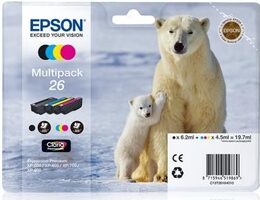 Inkoustová náplň Epson T2616, 6,2ml  originální - černá/červená/modrá/žlutá (C13T26164010)