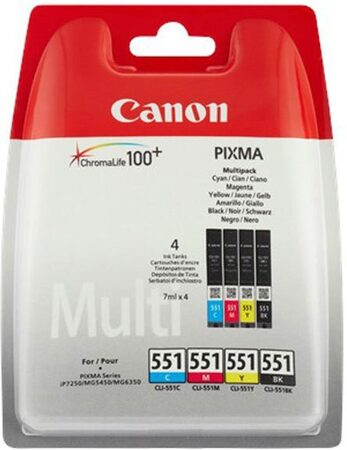 Inkoustová náplň Canon CLI-551, 4x 7ml, CMYK
