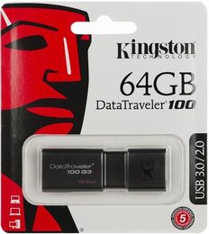 Flash USB Kingston DataTraveler 100 G3 64GB USB 3.0 - černý (DT100G364GB)