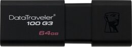 Flash USB Kingston DataTraveler 100 G3 64GB USB 3.0 - černý (DT100G364GB)