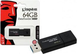 Flash USB Kingston DataTraveler 100 G3 64GB USB 3.0 - černý (DT100G364GB)