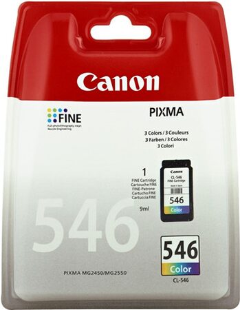 Inkoustová náplň Canon CL-546, 180 stran originální - červená/modrá/žlutá (8289B001)