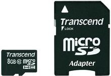 Paměťová karta Transcend MicroSDHC 8GB UHS-I U1 (90MB/s) + adapter (TS8GUSDHC10U1)