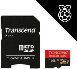 Paměťová karta Transcend MicroSDHC 16GB UHS-I U1 (90MB/s) + adapter (TS16GUSDHC10U1)