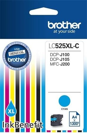 Inkoustová náplň Brother LC-525XLC (cyan, 1300 str.) - originální (LC525XLC)