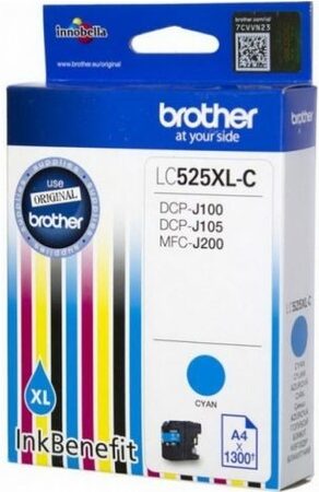 Inkoustová náplň Brother LC-525XLC (cyan, 1300 str.) - originální (LC525XLC)