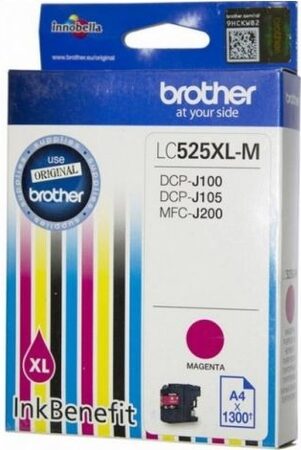 Inkoustová náplň Brother LC-525XLM (magenta, 1300 str.) - originální (LC525XLM)