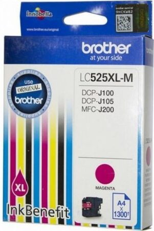 Inkoustová náplň Brother LC-525XLM (magenta, 1300 str.) - originální (LC525XLM)