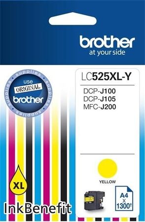 Inkoustová náplň Brother LC-525XLY (yellow, 1300 str.) - originální (LC525XLY)