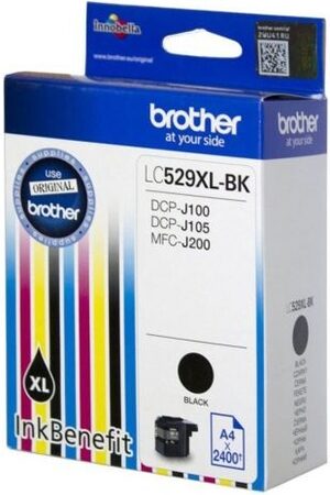 Inkoustová náplň Brother LC-529XLBK (black, 2400 str.) - originální (LC529XLBK)