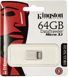 Flash USB Kingston DataTraveler Micro 3.1 64GB USB 3.1 - kovový (DTMC364GB)