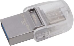 Flash USB Kingston DataTraveler MicroDuo 3C 32GB OTG USB-C/USB 3.1 - stříbrný (DTDUO3C32GB)