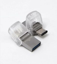 Flash USB Kingston DataTraveler MicroDuo 3C 32GB OTG USB-C/USB 3.1 - stříbrný (DTDUO3C32GB)