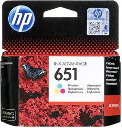 Inkoustová náplň HP 651, 300 stran, CMY originální (C2P11AE)