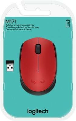 Myš Logitech Wireless Mouse M171 / optická / 2 tlačítka / 1000dpi - červená (910004641)