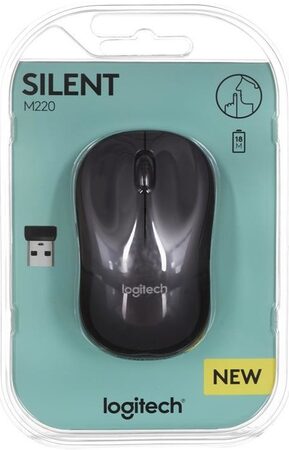 Myš Logitech Wireless Mouse M220 Silent / optická / 3 tlačítka / 1000dpi - černá (910004878)