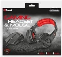 Herní set Trust GXT 784 headset + myš - černý/červený (21472)