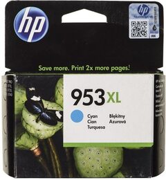 Inkoustová náplň HP 953XL 1600 stran - azurová originální (F6U16AE)