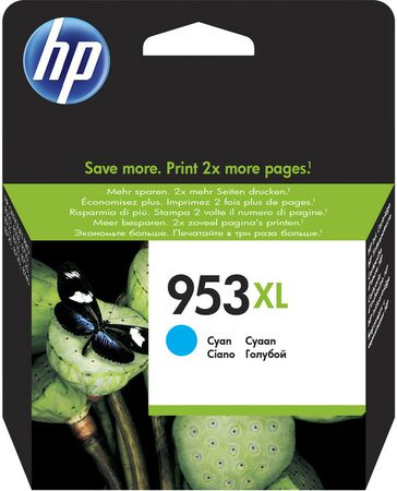 Inkoustová náplň HP 953XL 1600 stran - azurová originální (F6U16AE)
