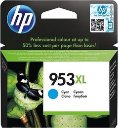 Inkoustová náplň HP 953XL 1600 stran - azurová originální (F6U16AE)