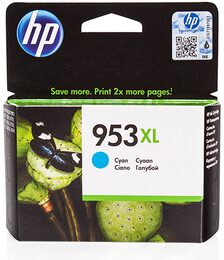 Inkoustová náplň HP 953XL 1600 stran - azurová originální (F6U16AE)