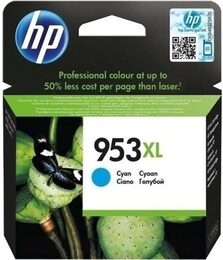 Inkoustová náplň HP 953XL 1600 stran - azurová originální (F6U16AE)