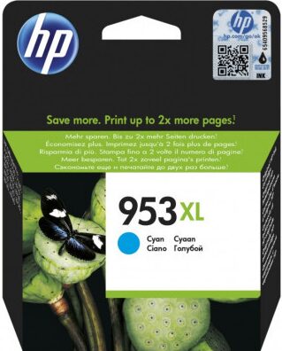 Inkoustová náplň HP 953XL 1600 stran - azurová originální (F6U16AE)