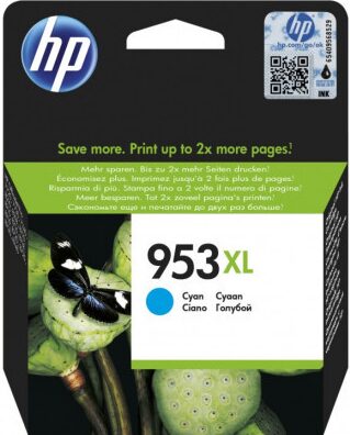 Inkoustová náplň HP 953XL 1600 stran - azurová originální (F6U16AE)