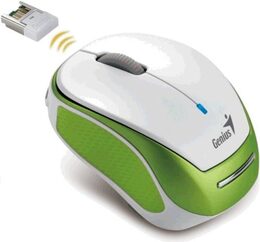 Myš Genius Micro Traveler 9000R V3 / optická / 3 tlačítka / 1200dpi - bílá/zelená