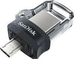 Flash USB SanDisk Ultra Dual m3.0 64GB OTG  MicroUSB - USB 3.0 - černý