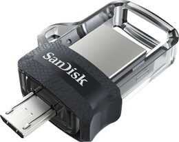 Flash USB Sandisk Ultra Dual m3.0 64GB OTG MicroUSB/USB 3.0 - černý