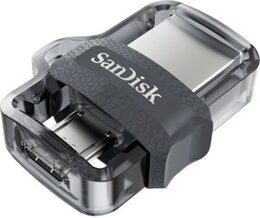 Flash USB SanDisk Ultra Dual m3.0 64GB OTG  MicroUSB - USB 3.0 - černý