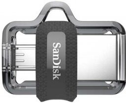Flash USB SanDisk Ultra Dual m3.0 64GB OTG  MicroUSB - USB 3.0 - černý