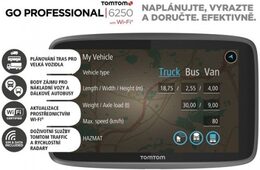 Navigace TomTom GO Professional 6250 EU, LIFETIME mapy