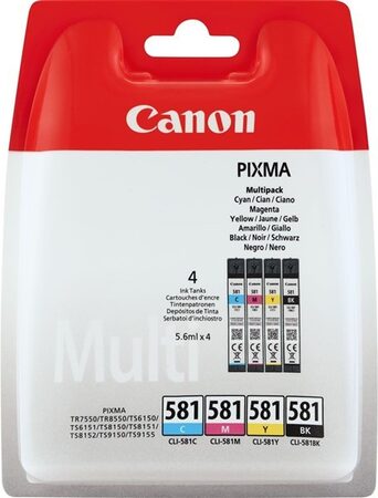 Inkoustová náplň Canon CLI-581 C, 250 stran - azurová