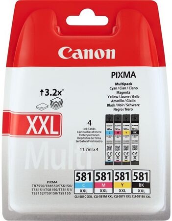 Inkoustová náplň Canon CLI-581XXL Y, 824 stran - žlutá