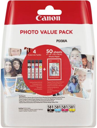 Inkoustová náplň Canon CLI-581, 200/250 stran, Photo Value Pack, CMYK