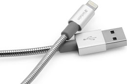 Kabel Verbatim Sync & Charge USB/Lightning, 1m, MFi, nerezová ocel - stříbrný