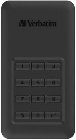 SSD externí Verbatim Store 'n' Go 256GB, s numerickou klávesnicí pro šifrování - stříbrný/šedý