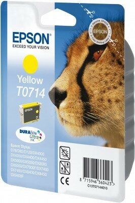 Inkoustová náplň Epson T0714, 5,5 ml - žlutá