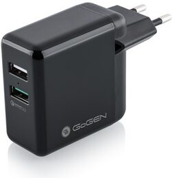 Nabíječka do sítě GoGEN ACHQ 203, 2x USB, 2,4A s funkcí rychlonabíjení QC 3.0, 18 W - bílá