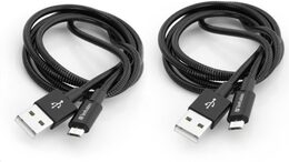 Kabel Verbatim USB/micro USB, 1m + 1m - černý