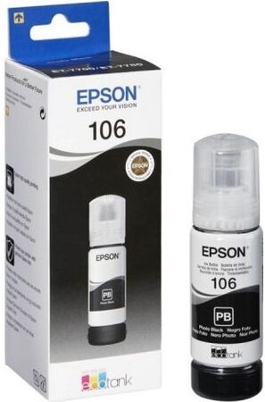Inkoustová náplň Epson 106 EcoTank, 70 ml - foto černá