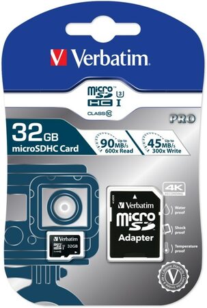VERBATIM PRO 47041 microSDHC 32GB cl10