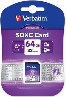 Paměťová karta Verbatim Premium SDXC 64GB UHS-I V10 U1 (90R/10W)