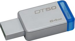 Kingston USB 3.1 64GB DT50 kovová modrá