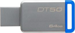 Kingston USB 3.1 64GB DT50 kovová modrá